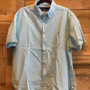 Mens Ralph Lauren Seersucker Short Sleeved Shirt